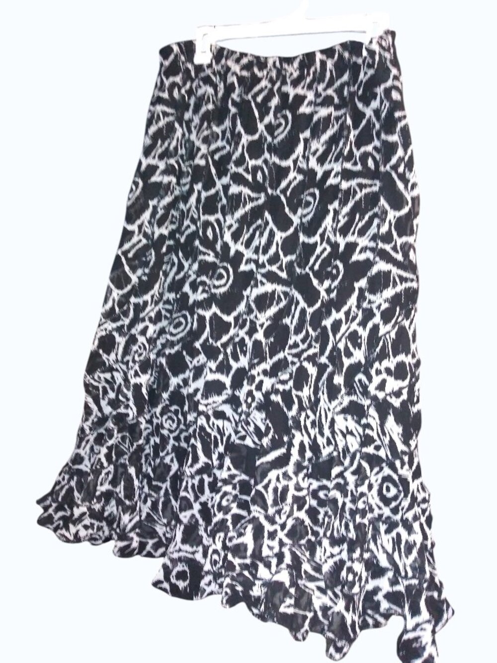 Vintage Wearable Art DMRI XL Abstract Tiered Midi Skirt Boho Lagenlook